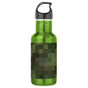Bouteille D'eau En Acier Inoxydable camouflage carré vert