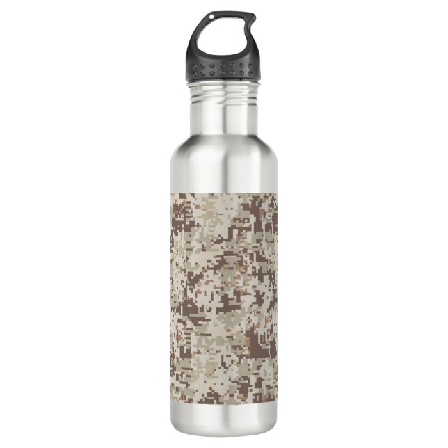 Bouteille D'eau En Acier Inoxydable Camouflage numérique de style beige du désert (Devant)
