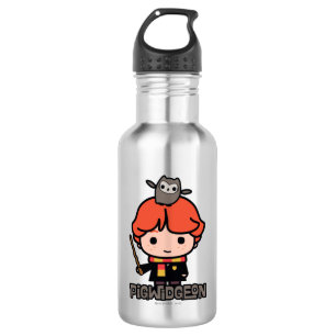 Bouteille D'eau En Acier Inoxydable Caricature Ron Weasley et Pigwidgeon