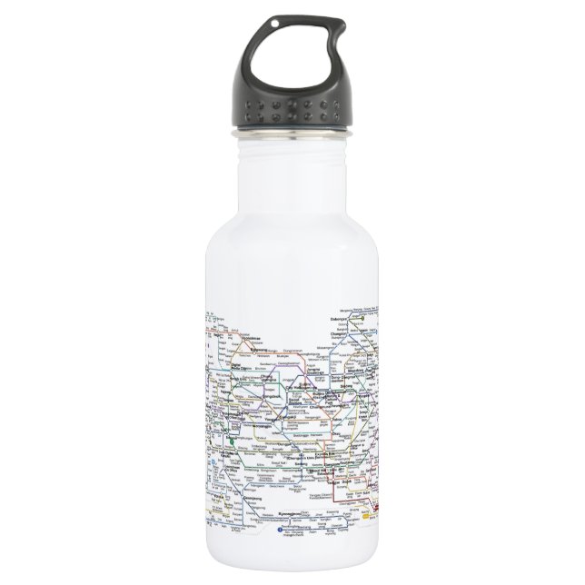 Bouteille D'eau En Acier Inoxydable Carte de souterrain de Séoul (Devant)