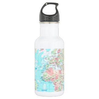 Bouteille D'eau En Acier Inoxydable Carte du monde