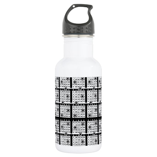 Bouteille D'eau En Acier Inoxydable Cartes Bingo Noires (Devant)
