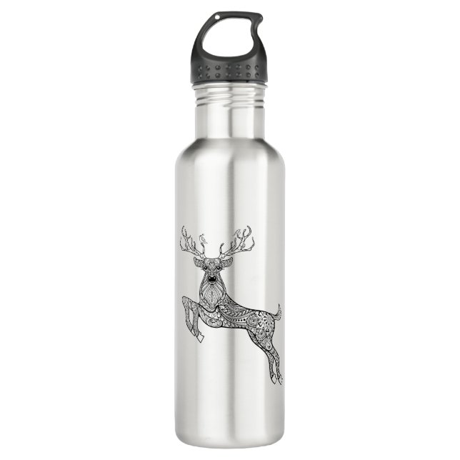 Bouteille D'eau En Acier Inoxydable Cerfs communs à cornes magiques avec le (Devant)