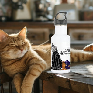 Bouteille D'eau En Acier Inoxydable Chat tigré drôle défiant sans remords