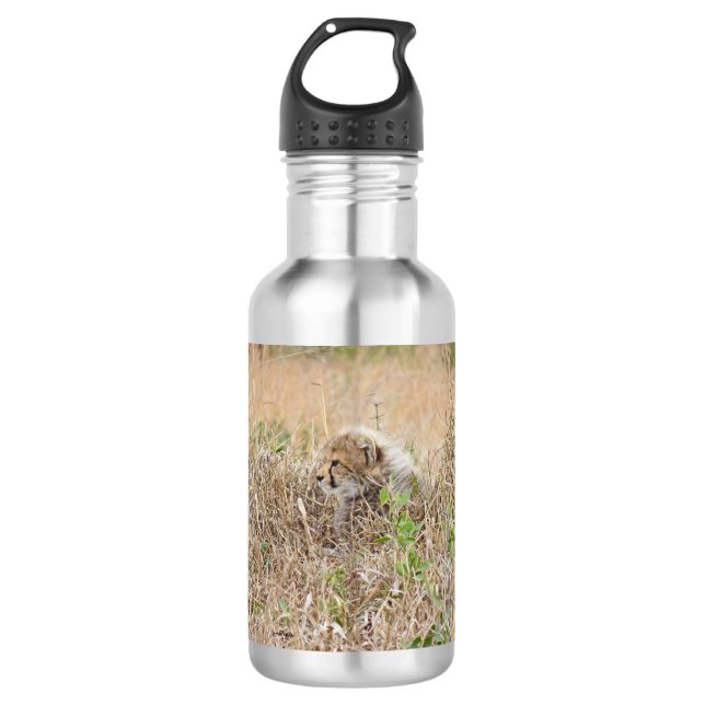 Bouteille d'eau en acier inoxydable Cheetah Cub (Devant)