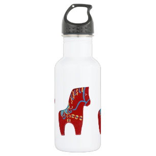 Bouteille D'eau En Acier Inoxydable Cheval de Dala Rouge