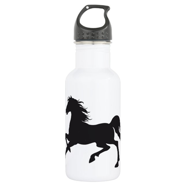 Bouteille D'eau En Acier Inoxydable Cheval noir (Devant)