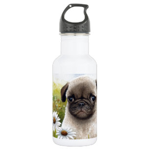 Bouteille D'eau En Acier Inoxydable Chien 114 Carlin de chiot