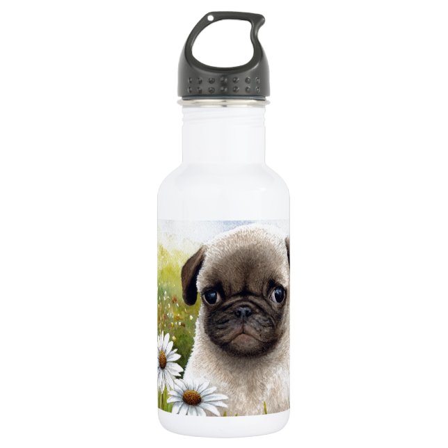 Bouteille D'eau En Acier Inoxydable Chien 114 Carlin de chiot (Devant)