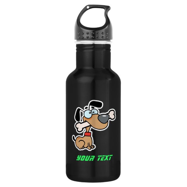 Bouteille D'eau En Acier Inoxydable Chien lisse de bande dessinée (Devant)