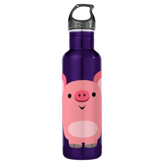 Bouteille D'eau En Acier Inoxydable Cochon de caricature mou (Devant)