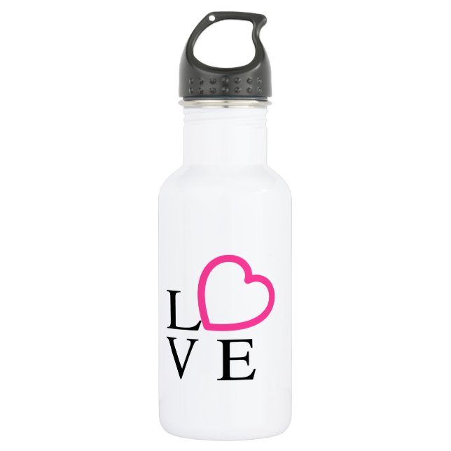 Bouteille D'eau En Acier Inoxydable Coeurs d'amour (Devant)