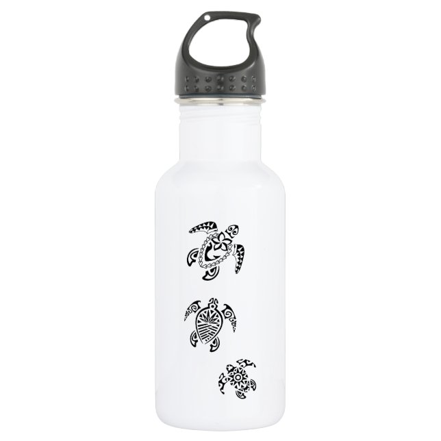 Bouteille D'eau En Acier Inoxydable Conception tribale de trio de tortue (Devant)