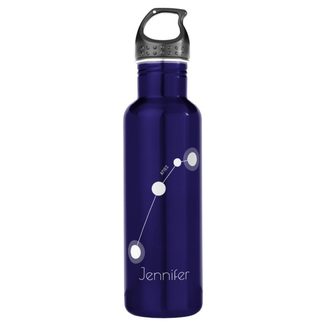 Bouteille D'eau En Acier Inoxydable Constellation Zodiaque d'Aries personnalisée (Devant)