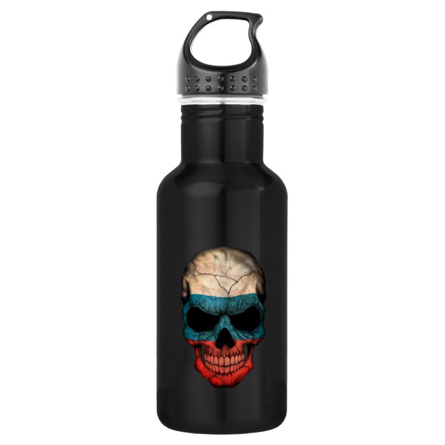 Bouteille D'eau En Acier Inoxydable Crâne russe personnalisable de drapeau (Devant)