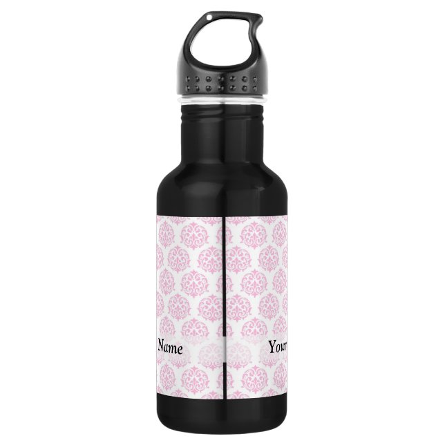 Bouteille D'eau En Acier Inoxydable Damas rose pâle (Devant)