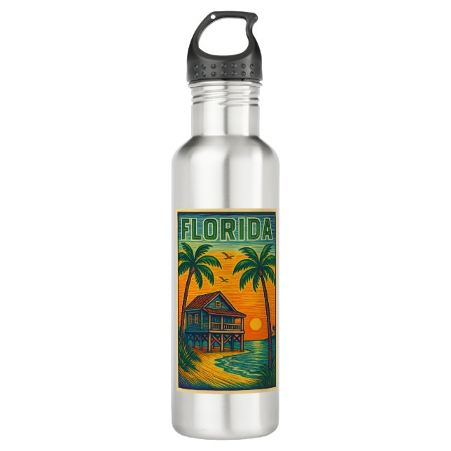 Bouteille d'eau en acier inoxydable de Floride (Devant)