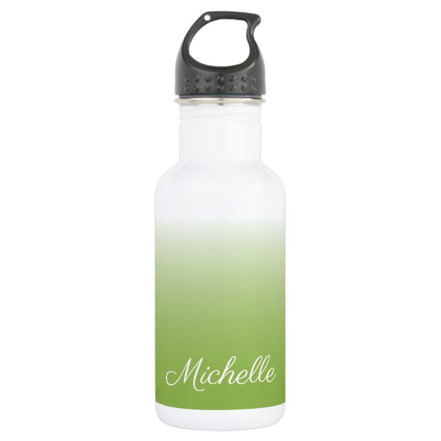 Bouteille D'eau En Acier Inoxydable dégradé personnalisé vert vert foncé (Devant)