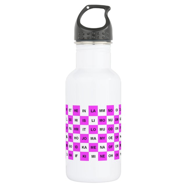 Bouteille D'eau En Acier Inoxydable Deux lettres : rose blanc américain anglais (Devant)