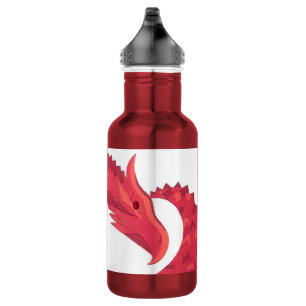 Bouteille D'eau En Acier Inoxydable Dragon de coeur rouge en blanc