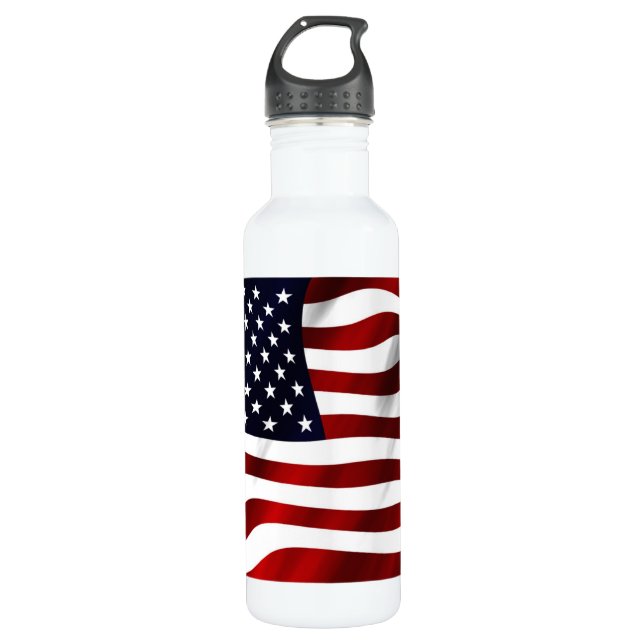 Bouteille D'eau En Acier Inoxydable Drapeau américain (Devant)