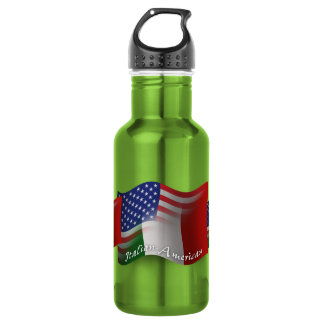 Bouteille D'eau En Acier Inoxydable Drapeau de ondulation Italien-Américain