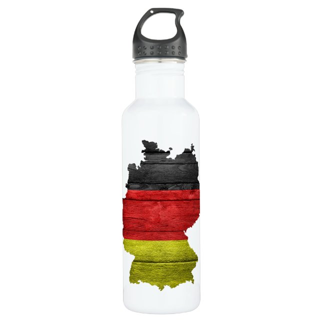 Bouteille D'eau En Acier Inoxydable Drapeau et carte de l'Allemagne (Devant)