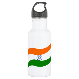Bouteille D'eau En Acier Inoxydable Drapeau onduleux indien