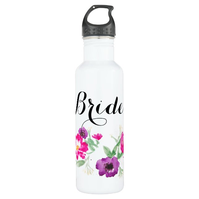 Bouteille D'eau En Acier Inoxydable Eau de l'aquarelle de mariée (Devant)