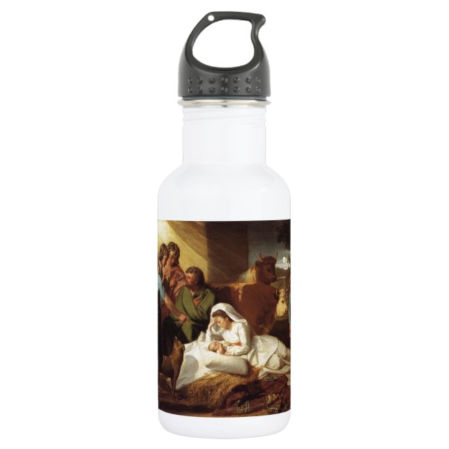 Bouteille D'eau En Acier Inoxydable Écriture sainte de christianisme de Jésus de bébé (Devant)