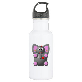 Bouteille D'eau En Acier Inoxydable Éléphant Mignon Portant Des Boucles D'Oreilles