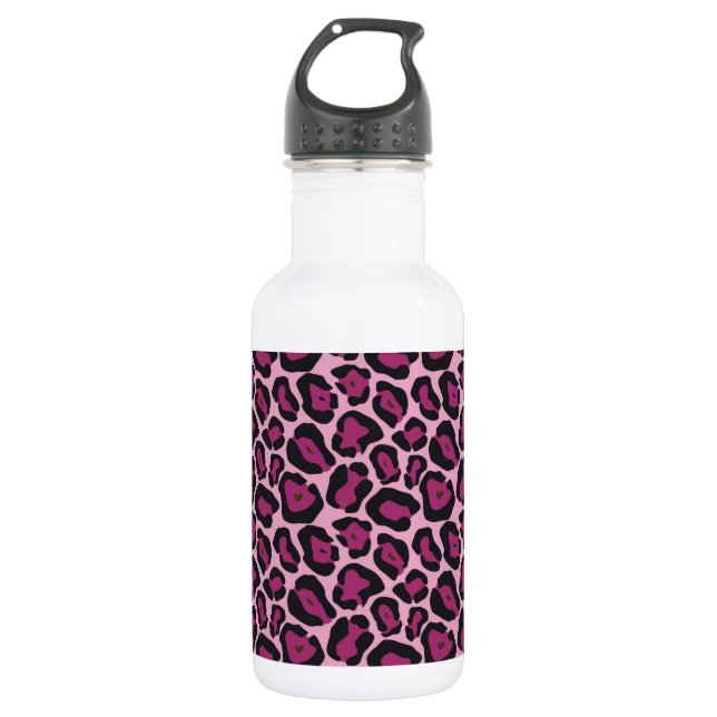 Bouteille D'eau En Acier Inoxydable Empreinte de léopard rose (Devant)