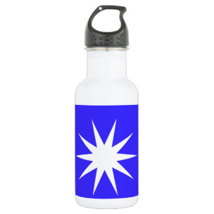 Bouteille D'eau En Acier Inoxydable Étoile blanche bleue profonde
