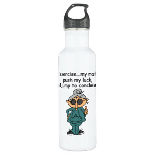 Bouteille D'eau En Acier Inoxydable Exercice, Push, Jump Humour