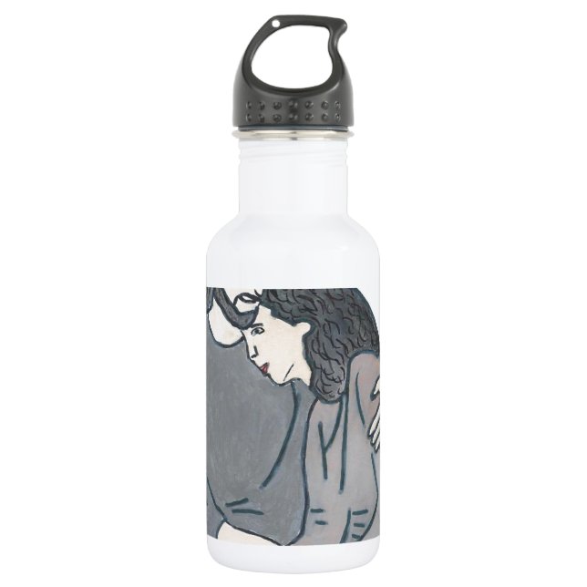 Bouteille D'eau En Acier Inoxydable Femme solitaire rencontre Dieu (Devant)