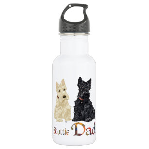 Bouteille D'eau En Acier Inoxydable Fête des Pères Terrier Écossais