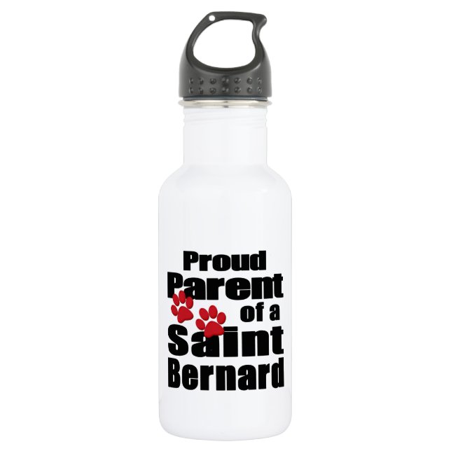 Bouteille D'eau En Acier Inoxydable Fier Parent de Saint-Bernard (Devant)
