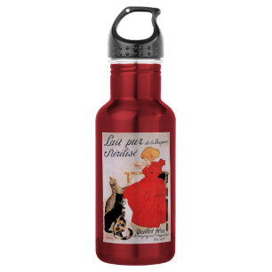 Bouteille D'eau En Acier Inoxydable Fille avec chats, Alexandre Steinlen