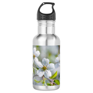 Bouteille D'eau En Acier Inoxydable Fleur cerise blanche