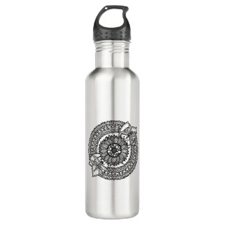 Bouteille D'eau En Acier Inoxydable Fleur dans le mandala