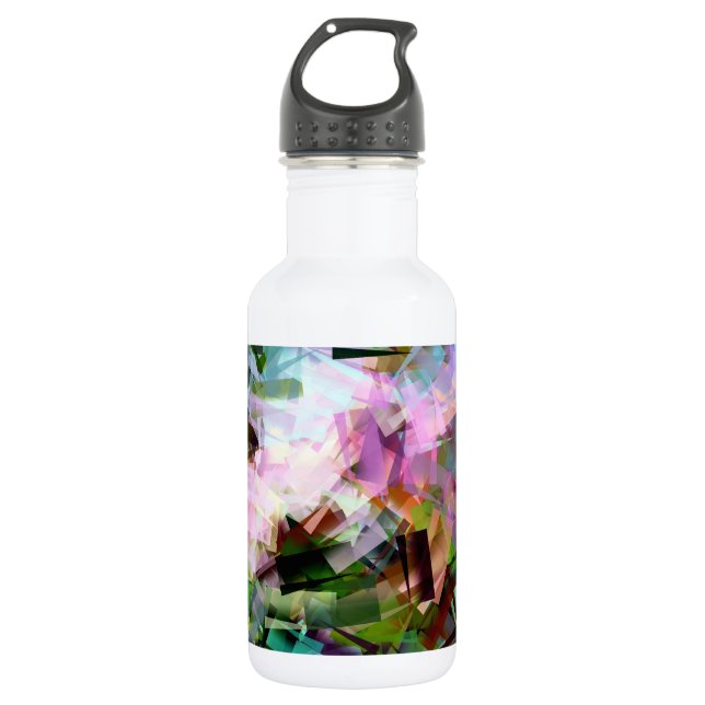 BOUTEILLE D'EAU EN ACIER INOXYDABLE FLEURS (Devant)