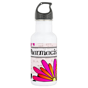 Bouteille D'eau En Acier Inoxydable Fleurs lunatiques de pharmacien