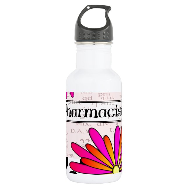 Bouteille D'eau En Acier Inoxydable Fleurs lunatiques de pharmacien (Devant)
