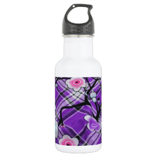 Bouteille D'eau En Acier Inoxydable Floral pourpre