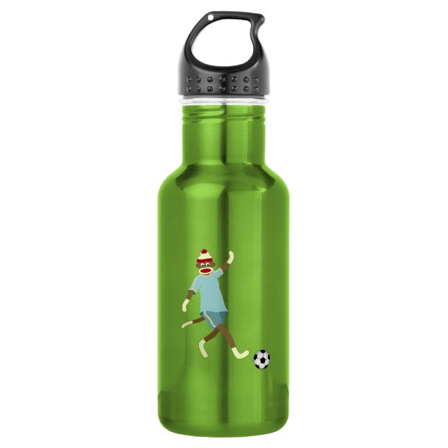 Bouteille D'eau En Acier Inoxydable Footballeur de singe de chaussette (Devant)