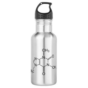 Bouteille D'eau En Acier Inoxydable formule chimique café élément chimie du café