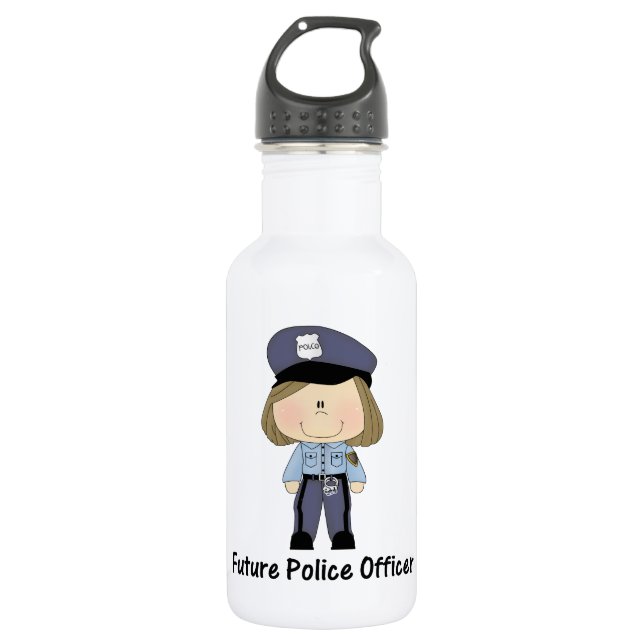 Bouteille D'eau En Acier Inoxydable futur policier (fille) (Devant)