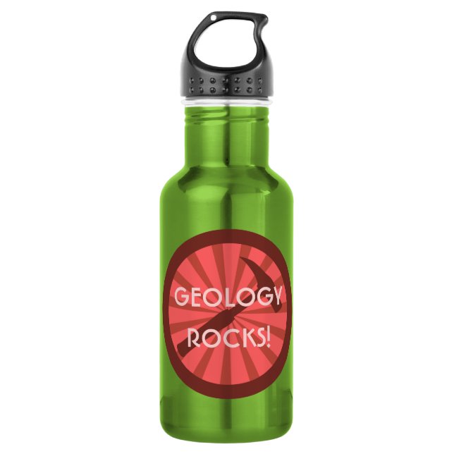Bouteille D'eau En Acier Inoxydable Geology Rocks ! Insigne marteau (Devant)