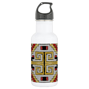 Bouteille D'eau En Acier Inoxydable Géométhorique Tribal/Motif ethnique