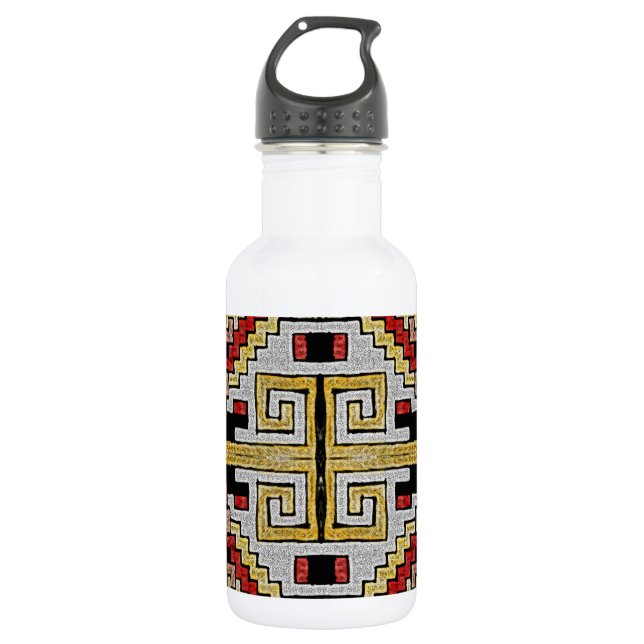 Bouteille D'eau En Acier Inoxydable Géométhorique Tribal/Motif ethnique (Devant)